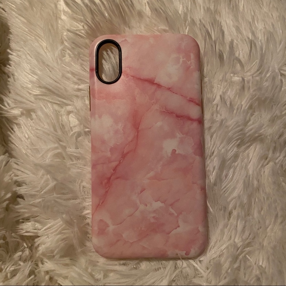 Pink marble iPhone XS case